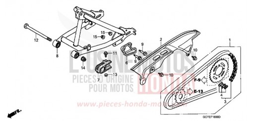 SWINGARM/CHAIN CASE CRF70F6 de 2006
